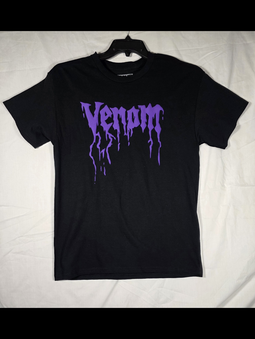 Marvel Venom Drip Logo Tee - Black & Purple. Size M.
